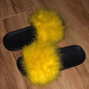 Yellow fuzzy slides